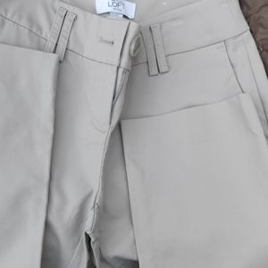 Loft 0petite cropped pants light gray Julie fit